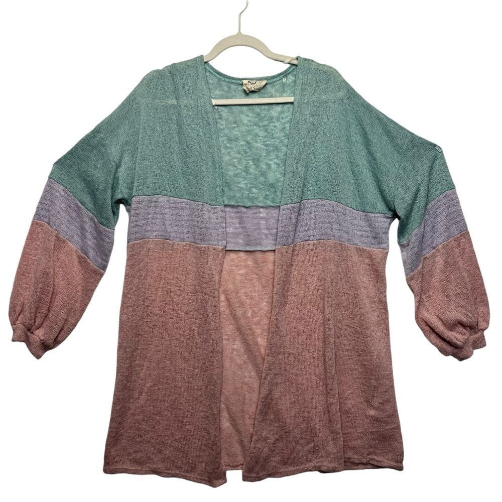 Fantastic Fawn Slouchy Oversized Cozy Soft Rib Knit Dolman Boho Cardigan Large